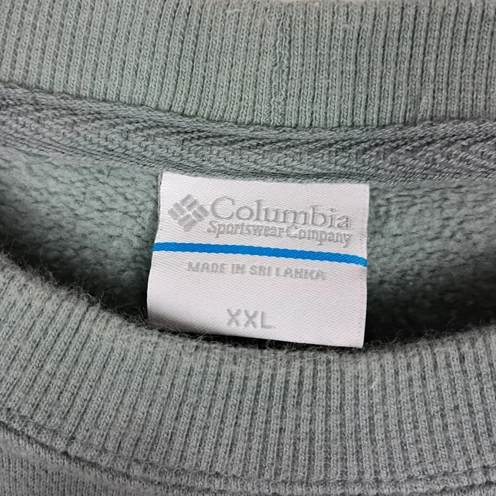Columbia Sportswear Mens XXL Sage Green Crewneck Sweatshirt Fleece Pullover Logo